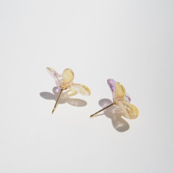 色んな花びら⋆ビオラ（黄）ピアス・イヤリング 4枚目の画像