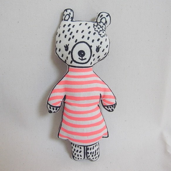 nounours　ヌヌース（くまちゃん！）　蛍光ピンク　GIRL 1枚目の画像