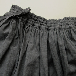 Creema限定ペチコート付き／トップ染めギャザーロングスカート/chacoal gray 4枚目の画像