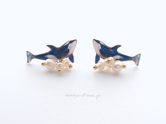 泳ぐシャチ」ｲﾔﾘﾝｸﾞ/ﾋﾟｱｽ イヤリング・ノンホールピアス 百々歳 通販