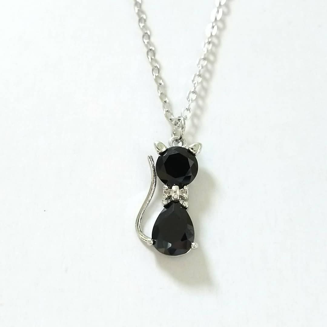 ╲猫好きにはたまらにゃい♪∕黒猫ネックレス【変色しにくい！特殊コーティング】