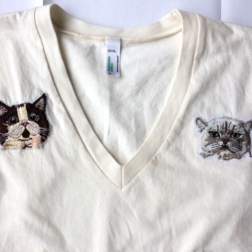 リアル猫ちゃん刺繍Tシャツ Tシャツ にゃん吉ドーナツ 通販