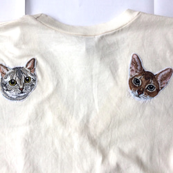 リアル猫ちゃん刺繍Tシャツ 2枚目の画像