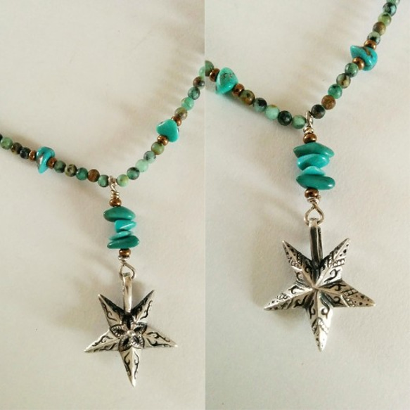 天然石珠項鍊STAR SV 925小巧 第3張的照片