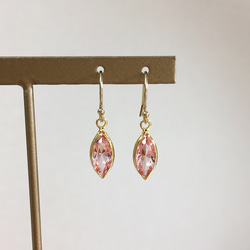 ≪14kgf≫vintage swarovski ライトローズ フックピアス 3枚目の画像