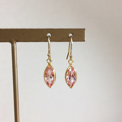 ≪14kgf≫vintage swarovski ライトローズ フックピアス 5枚目の画像