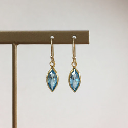 ≪14kgf≫vintage swarovski アクア フックピアス 5枚目の画像