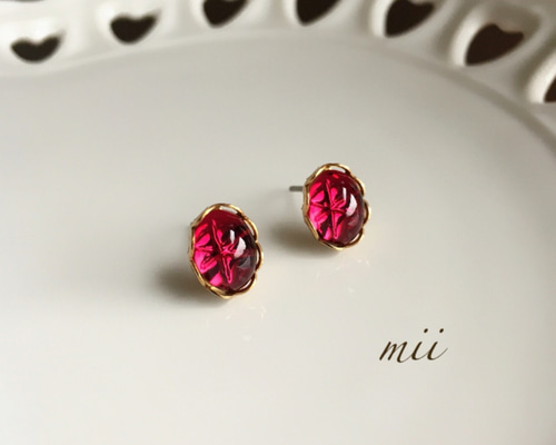 専用【A】ルビーインフェルドスパーとスタールビーのピアス 専用【A】ルビーインフェルドスパーとスタールビーのピアス