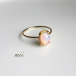 14kgf］Sweet antique - スイスブルートパーズの立爪ふう