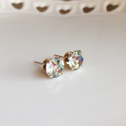 ≪14kgf≫vintage  swarovski アイリス 7.5mm 一粒ピアス 4枚目の画像