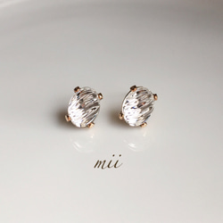 ≪14kgf≫vintage  swarovski ウェーブクリスタル 一粒ピアス 5枚目の画像