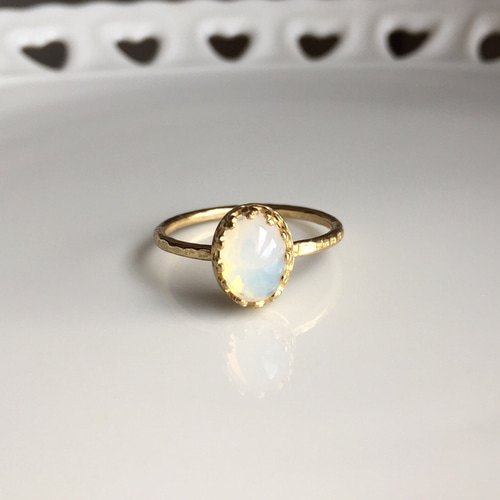 オパール(ホワイトゴールド)指環 vintageホワイトオパールリング ゴールド 指輪・リング mii 通販