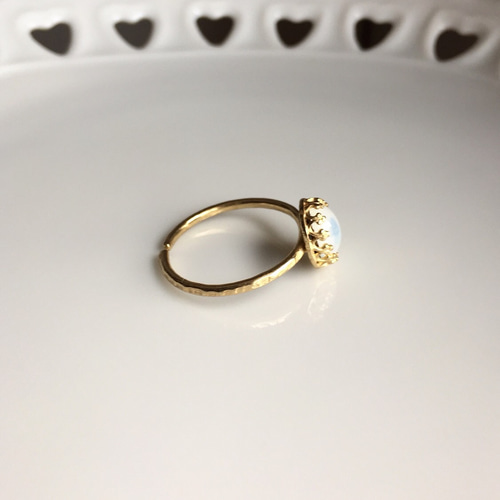 vintageホワイトオパールリング ゴールド 指輪・リング mii 通販