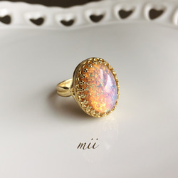 ワンピなど最旬ア！ vintageシルバーファイアオパールリング 通販 mii 指輪・リング アクセサリー