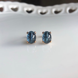 ≪14kgf≫vintage swarovski スターブルー 一粒ピアス 3枚目の画像