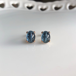 ≪14kgf≫vintage swarovski スターブルー 一粒ピアス 4枚目の画像