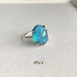 ヴィンテージリング ホワイトゴールド 天然ファイアオパール 12.5号 3.2g ヴィンテージリング ホワイトゴールド 天然ファイアオパール 12.5号 3.2g