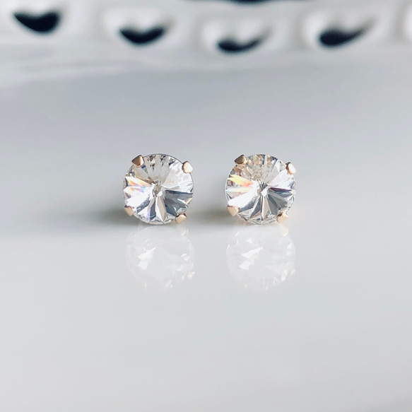 ≪14kgf≫vintage swarovski クリスタル スタッドピアス 2枚目の画像