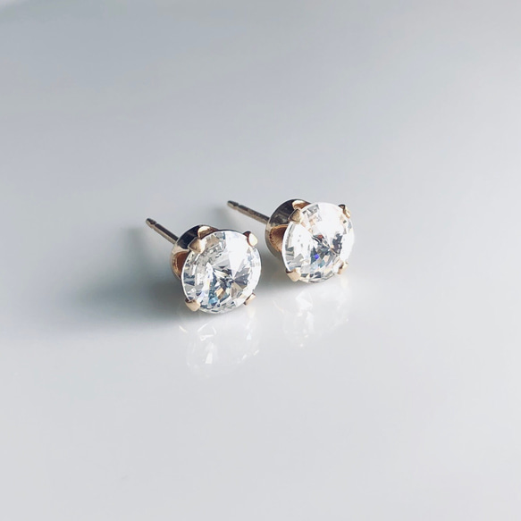 ≪14kgf≫vintage swarovski クリスタル スタッドピアス 3枚目の画像