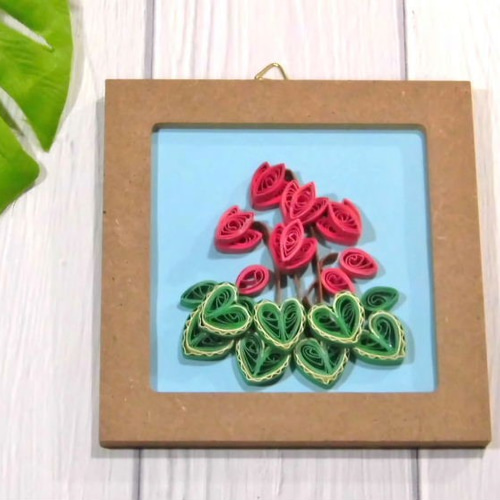 ペーパークイリング・ミニ額 シクラメン その他インテリア雑貨 Hand