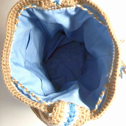 オルテガ柄の編み込みショルダー巾着バッグ 5枚目の画像
