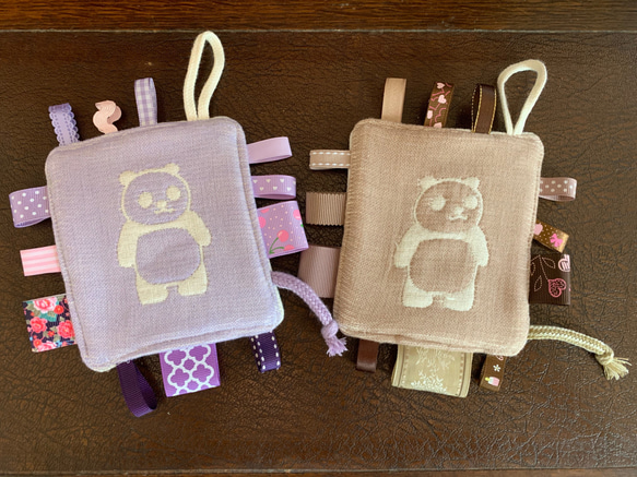 送料無料！12重ガーゼのふんわりシャカシャカ♡purple &beige 2枚目の画像