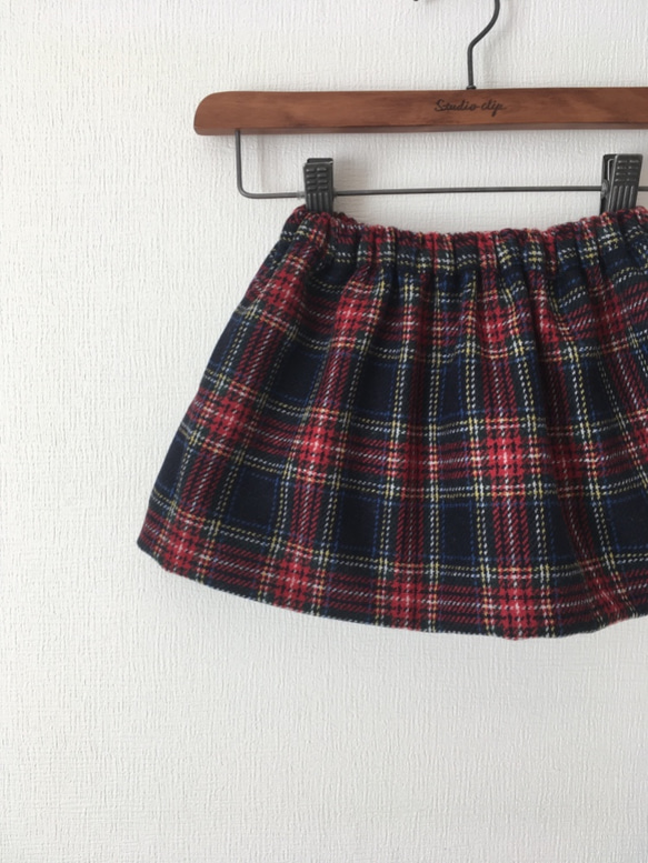 SALE  ウール＊ タータンチェックのスカート ＊サイズ90 1枚目の画像