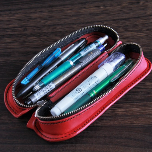 がばっと開くデブペンケース ペンケース 革工房kimamamono 通販