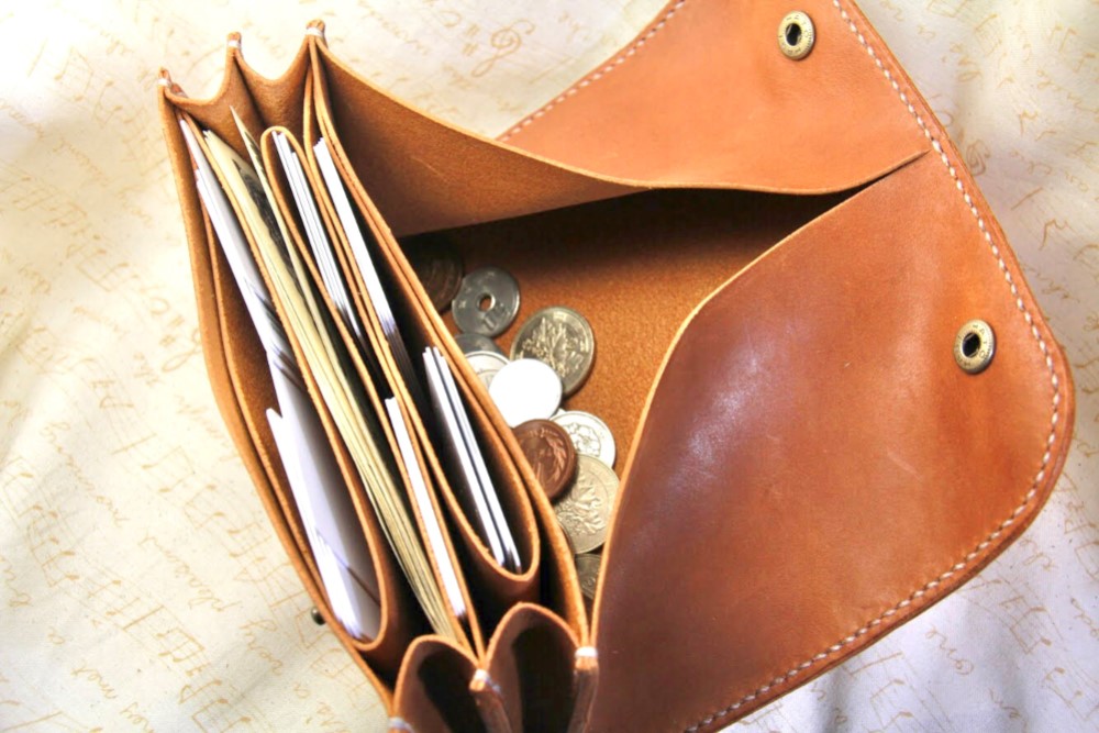 ざっくり使える長財布(黄茶)