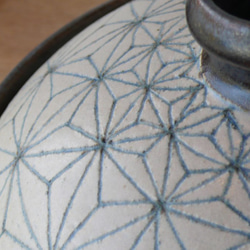 小さな土鍋　麻紋彫　青（小町さまご注文品） 2枚目の画像