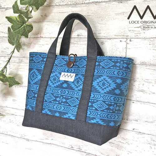 ☆クリアランスセール☆さらに送料無料！オルテガ柄＊手提げトート