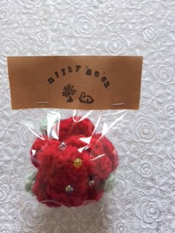 *antique red rose brooch* 4枚目の画像