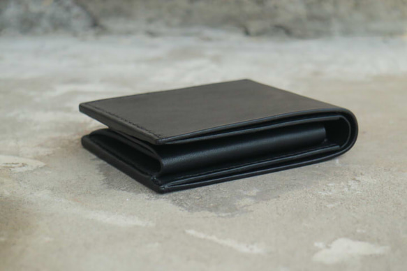 Leather Half  Wallet Black 第3張的照片