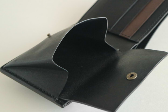 Leather Half  Wallet Black 第6張的照片