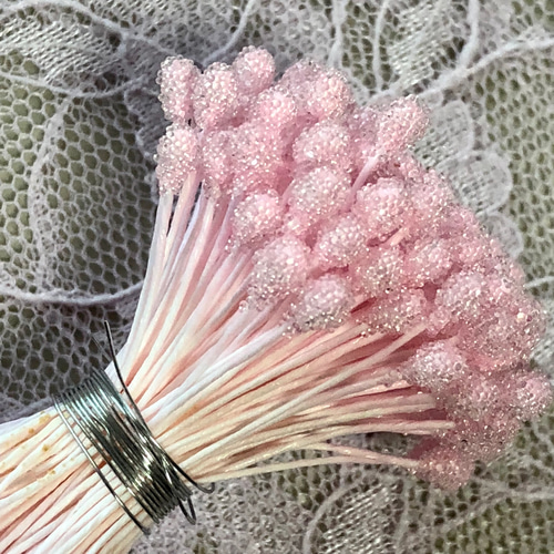 アートフラワー ペップ ガラスペップ ピンク 中サイズ（花芯）2束