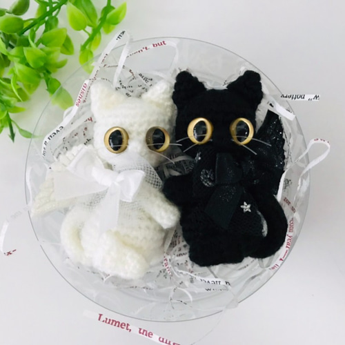 白　カスタマイズ可能❣️キャットヤーンクマさんあみぐるみ ♡⁠‿⁠♡⁠｡⁠) 100円ショップで見つけた くまさんのあみぐるみ