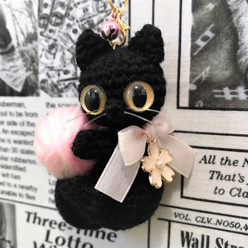 人気特価をすべて 超素敵☆黒猫☆ぬいぐるみ☆キーホルダー☆ボールチェーン☆残1 命じ ネコ一般
