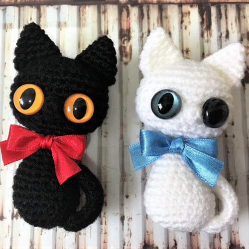 選べる♪ぺったんこ猫☆あみぐるみ♡キーホルダー・ストラップ