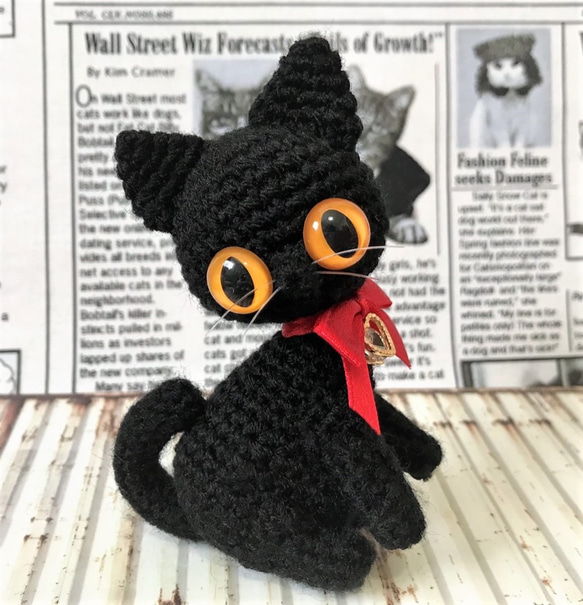 黒猫＊手乗りサイズ☆あみぐるみ☆受注製作品 あみぐるみ