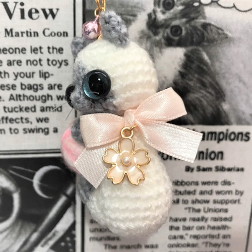 桜毛糸玉♪シャム猫☆あみぐるみ♡キーホルダー・ストラップ・ボール