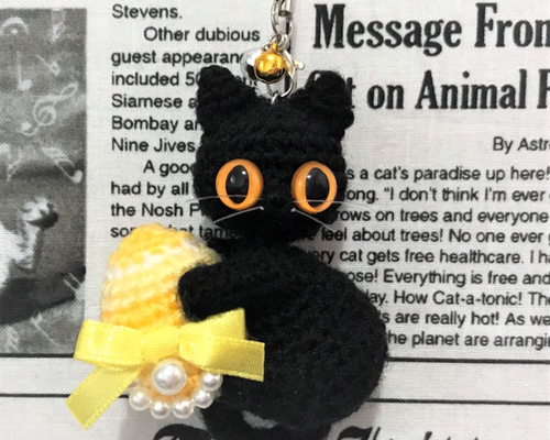黒猫＊イースター☆エッグあみぐるみ♡キーホルダー・ストラップ