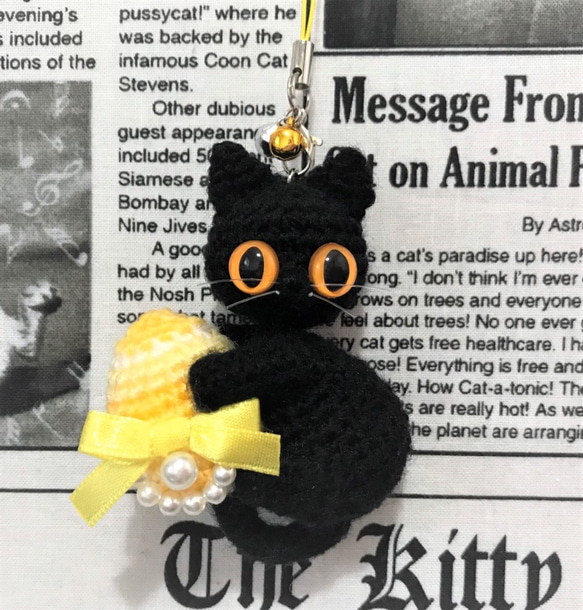 黒猫＊イースター☆エッグあみぐるみ♡キーホルダー・ストラップ