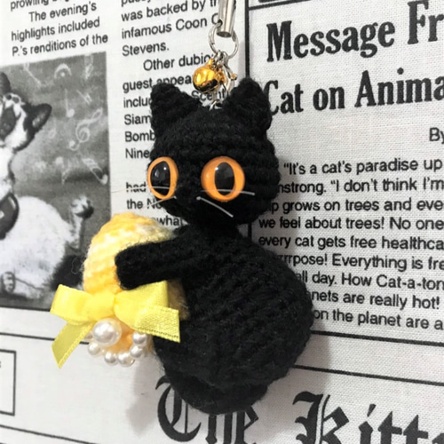 黒猫＊イースター☆エッグあみぐるみ♡キーホルダー・ストラップ