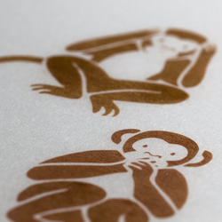 和紙ランプ「三猿」手描きLEDあんどん 4枚目の画像