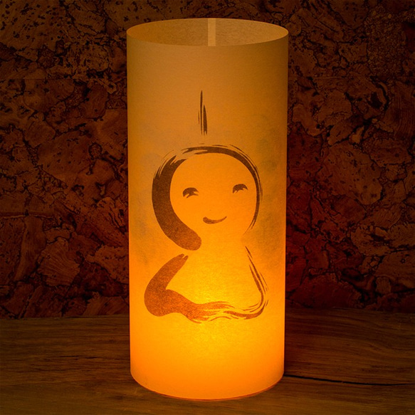 日本紙燈“晴天娃娃”手繪LED的Andon 第2張的照片