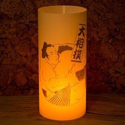 和紙ランプ「相撲」手描きLEDあんどん 2枚目の画像