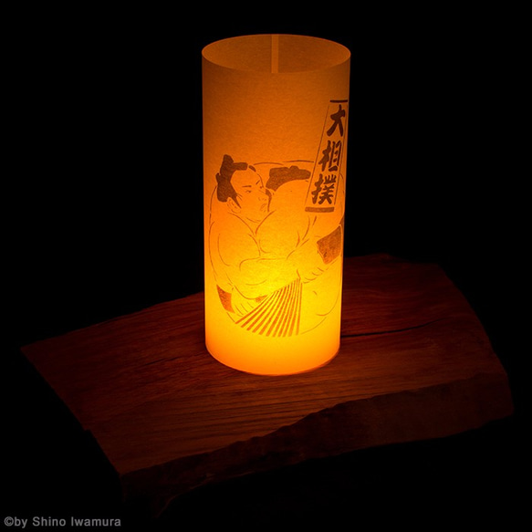 日本紙燈“相撲”手繪LED的Andon 第7張的照片
