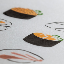 和紙ランプ「寿司」手描きLEDあんどん 4枚目の画像