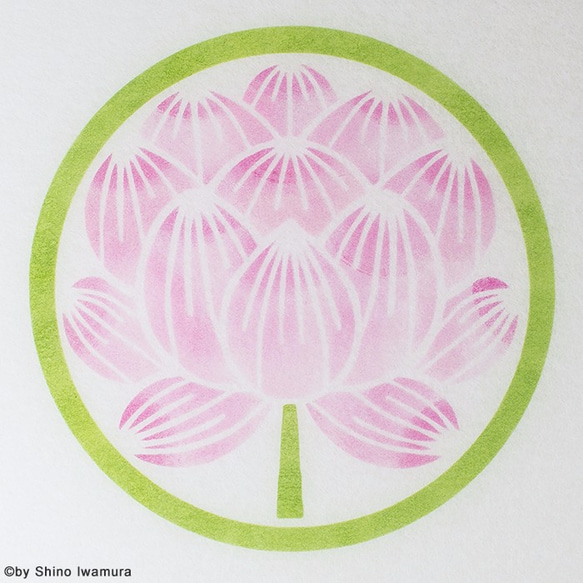 和紙ランプ「蓮の花」手描きLEDあんどん 4枚目の画像