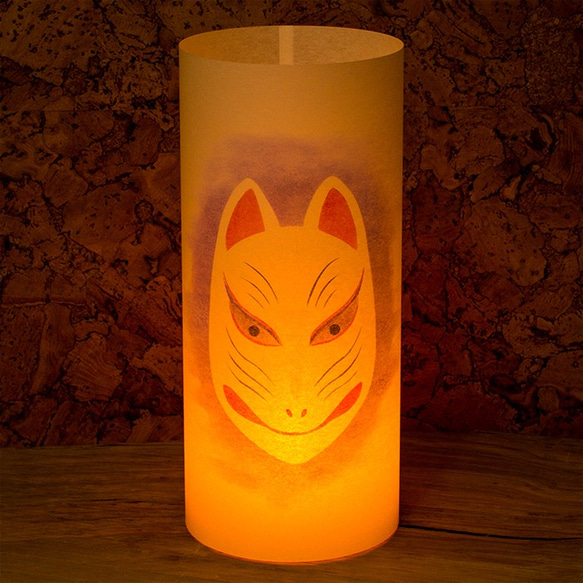 日本紙燈“狐狸臉”手繪LED的Andon 第3張的照片